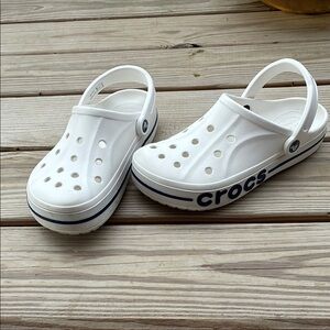 White CROCS 9